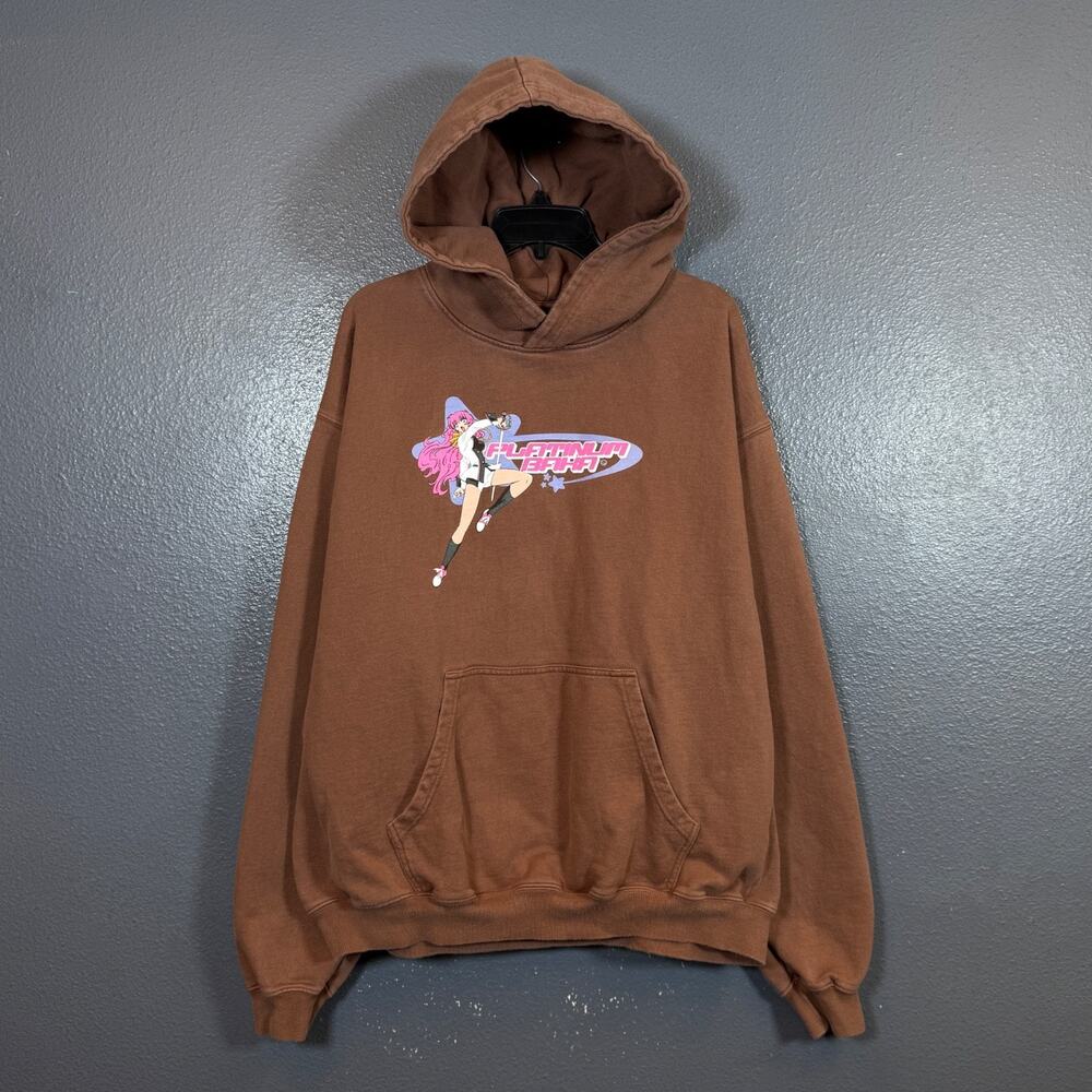 Platinum Baka XL men’s brown anime hoodie 100% cotton made in Portugal